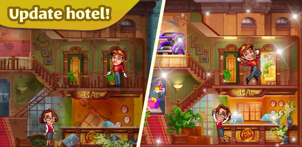 Cover Image of Grand Hotel Mania v4.7.2.5 MOD APK (Unlimited Money, High Reward)