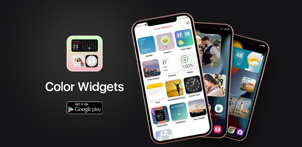 Cover Image of Widgets iOS 15 - Color Widgets v1.11.9 MOD APK (Premium Unlocked)